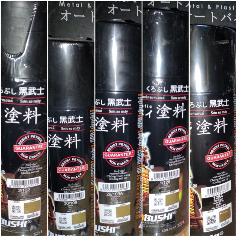 Pylox Samurai Cat Semprot Warna Standart Hitam Doff Clear Doff Silver Putih