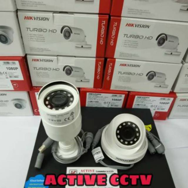 PAKET KAMERA CCTV HIKVISION 2 CAMERA 2MP 1080P FULL HD HIKVISION 4CH 4CHANEL TINGGAL PASANG 2KAMERA