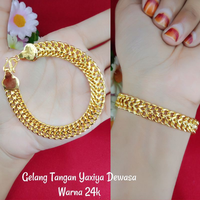 GELANG LIPAN/GELANG TANGAN LIPAN/GELANG RANTAI/GELANG KUNING DEWASA/GELANG EMAS 24K/GELANG LAPIS EMA