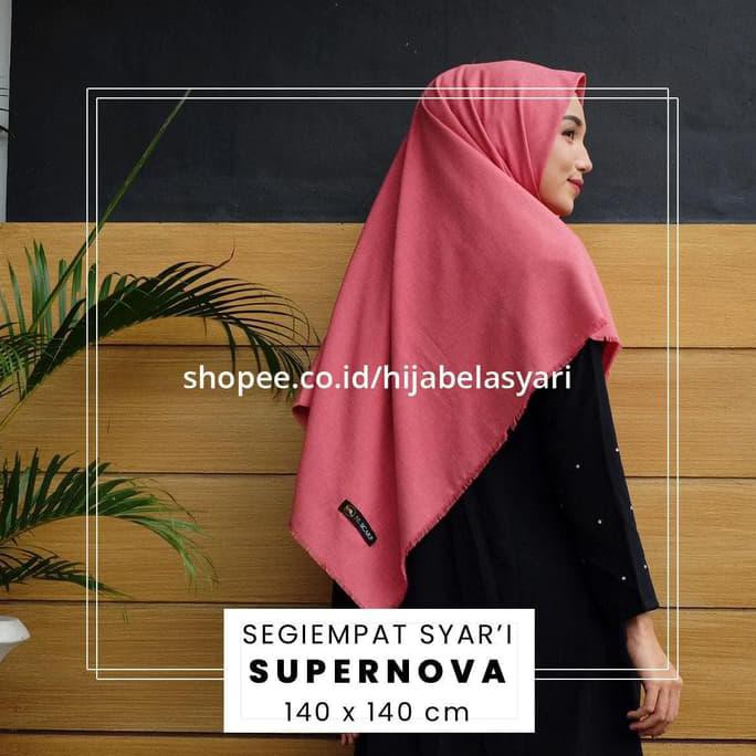 Kerudung Segi Empat Polos Jumbo Denim Supernova/ Jilbab Syari Segi4 - Hijau Muda "Harga Promo"