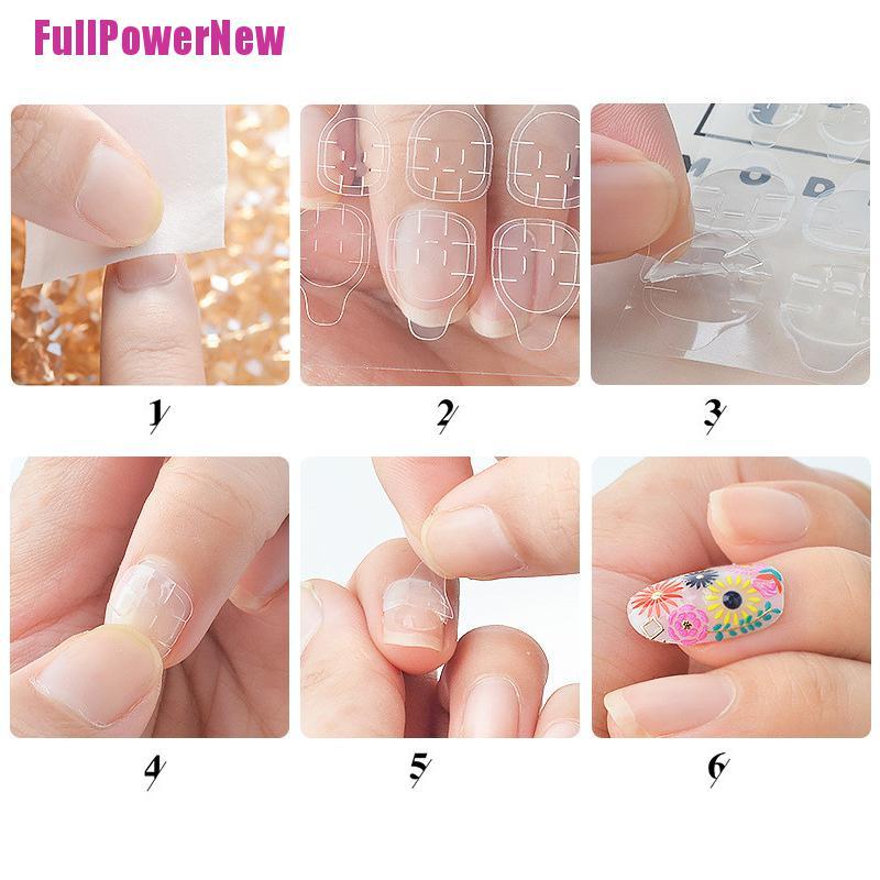 (Full) 10 Lembar / 240pcs Stiker Kuku Palsu Dua Sisi Untuk Nail Art Diy