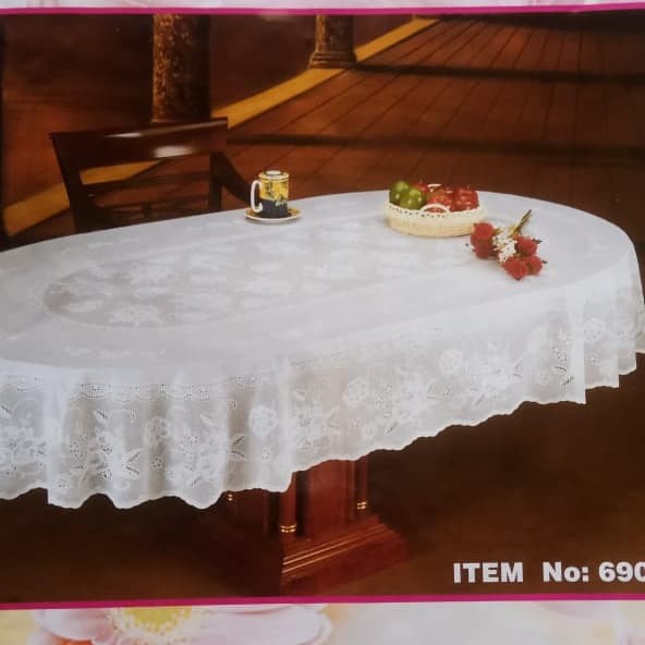 Taplak Meja Makan - Taplak Meja Makan Oval Vinly 4Kursi