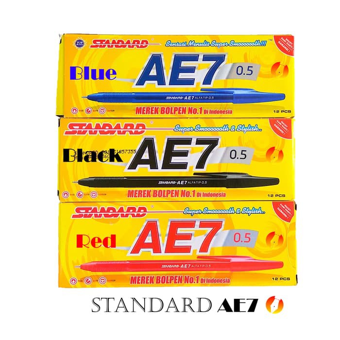 

[Promo] Standard AE7 0 5 mm Alfa Tip Pen Black Blue Red Pulpen terakhir