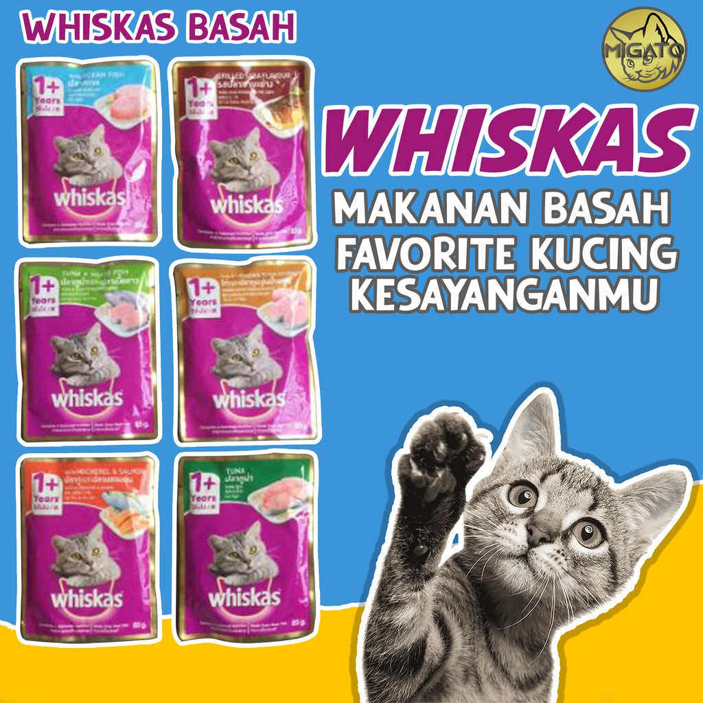 Makanan Basah Kucing Whiskas Basah Wetfood Cat Vitamin Kucing D28 
