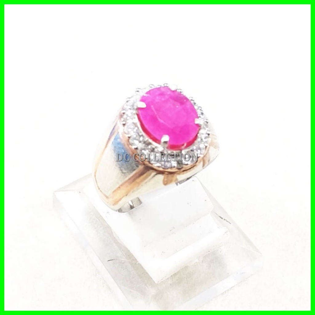 CINCIN BATU AKIK PERMATA NATURAL PINKISH RED RUBY CORUNDUM PREMIUM QUALITY