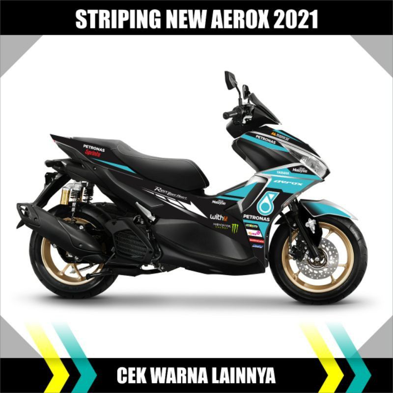 Striping Stiker Aerox 155 New Conected 2021 Variasi Decal Motif Petronas