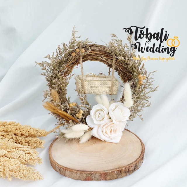 RINGBEARER RING AKAR DRIED FLOWER RUSTIC SERIES