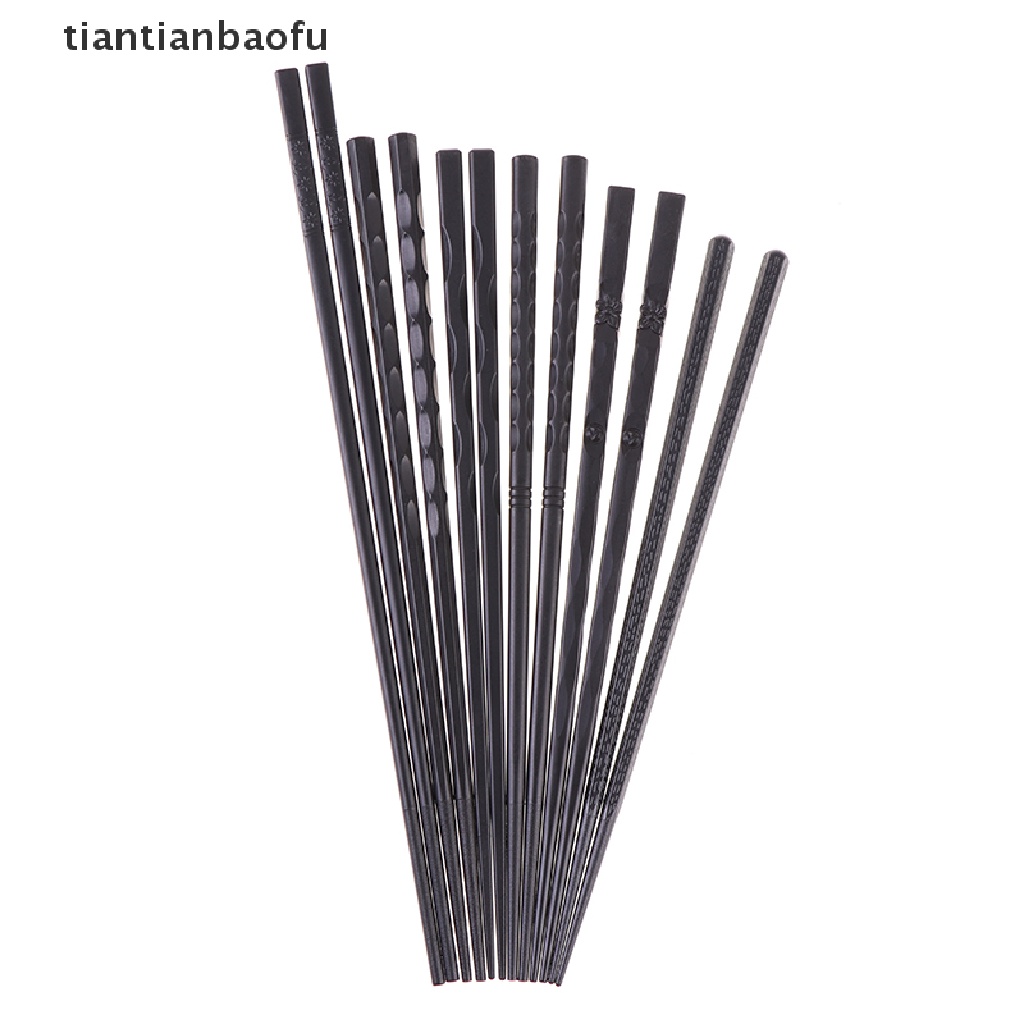 [tiantianbaofu] 1Pair chopsticks Black Sushi Fast Food Noodles Tableware Kitchen Chinese Cutlery Boutique