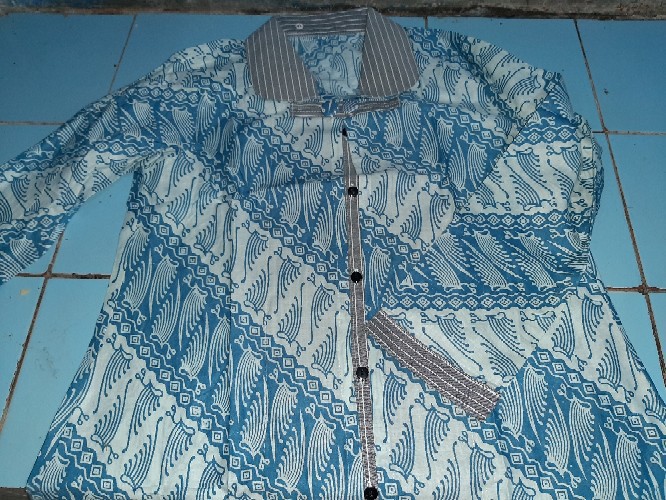 Tey-17 Batik Wanita Asj Sa Hrb026 Kenongo Kemeja Tosca Pendek