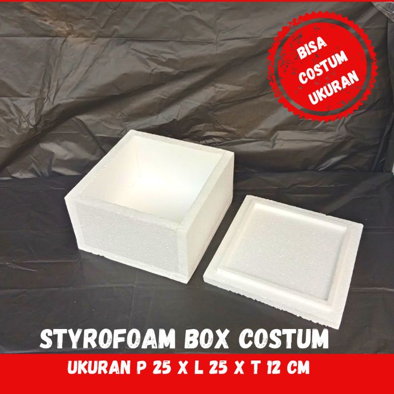 

styrofoam box costum rakitan untuk packing 25 x 25 x 12 cm