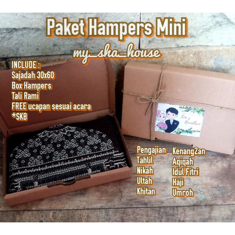 Jual Paket Hampers Sajadah Kecil Souvenir Parcel Sajadah T Box Pengajian Tahlil Nikah Khitan 3385