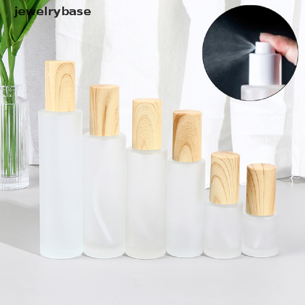 [Base] Wood Grain Cover Glass Pump Spray Bottles Cream Jars Empty Cosmetic Bottle Boutique