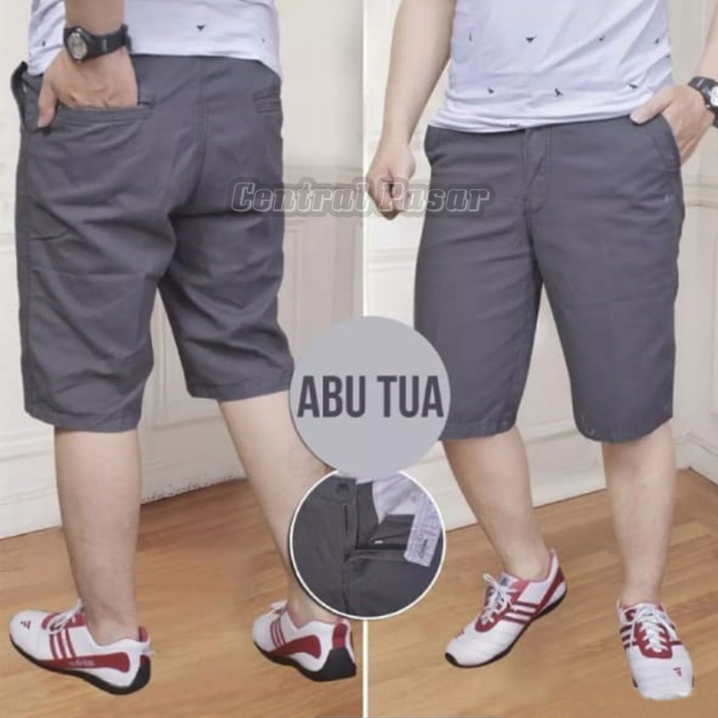 Celana Pendek Pria/Celana Pendek Cino Polos/Celana Gunung/Model 1D -Central Medan
