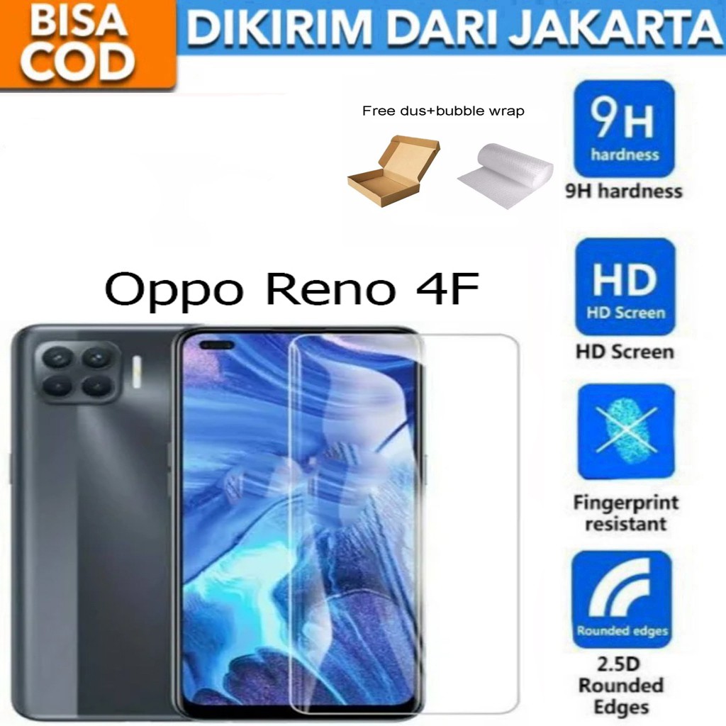 Tempered Glass Oppo Reno 4F Screen Protector Anti Gores