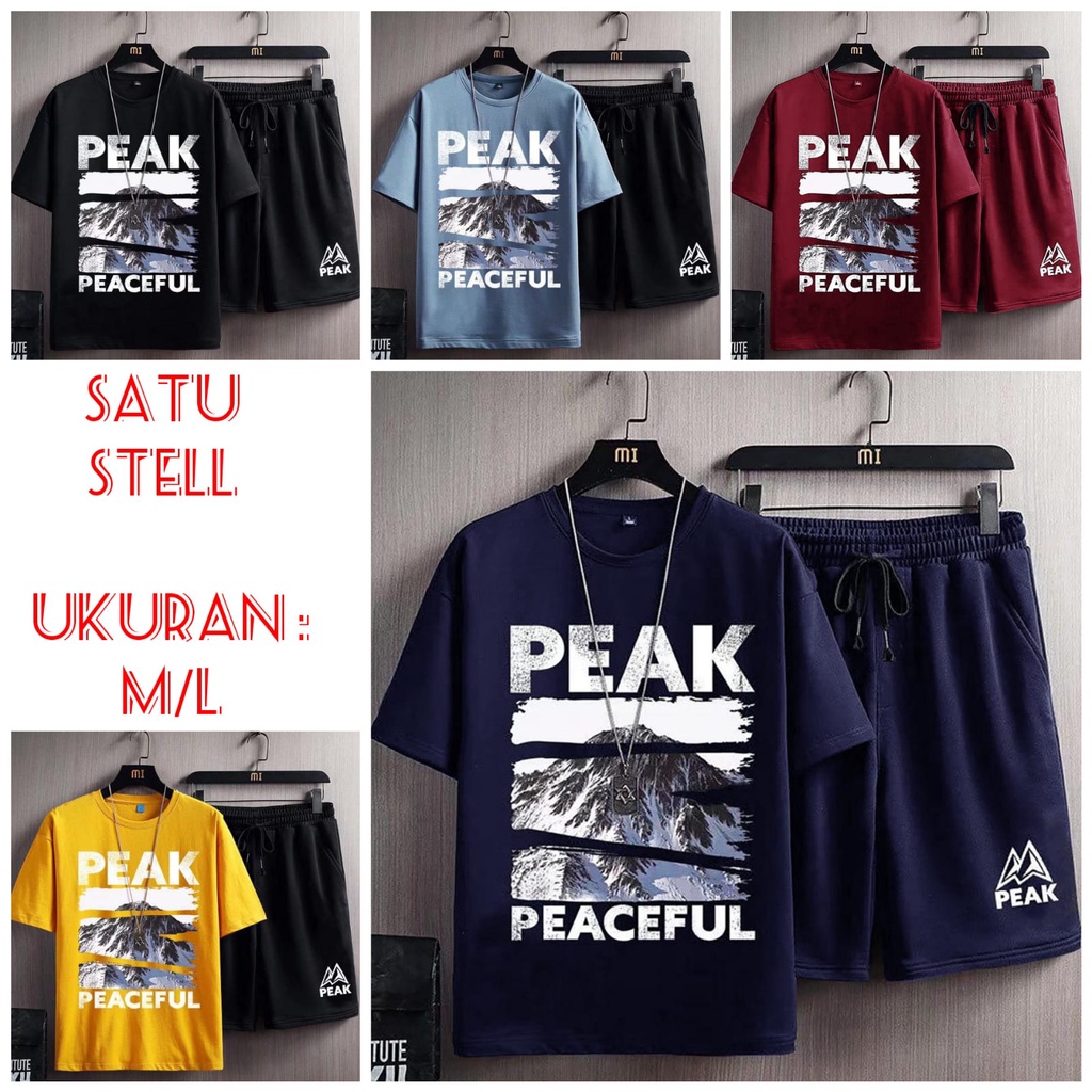 ALIPIO FASHION - SETELAN PEAK / fashion pria / satu ste / atasan / celana pendek