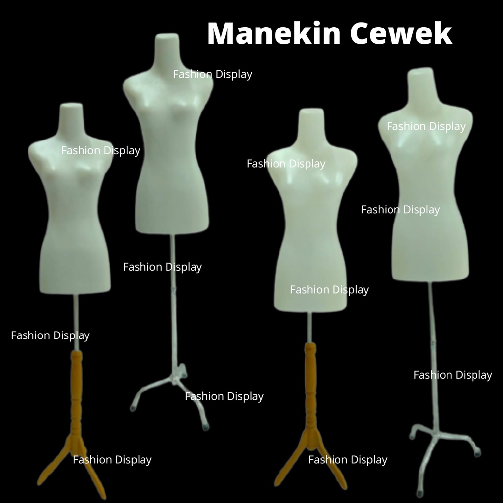 Patung Manekin Cewek Setengah Badan + Sok / Manekin Plastik Wanita Full / DM Plastik