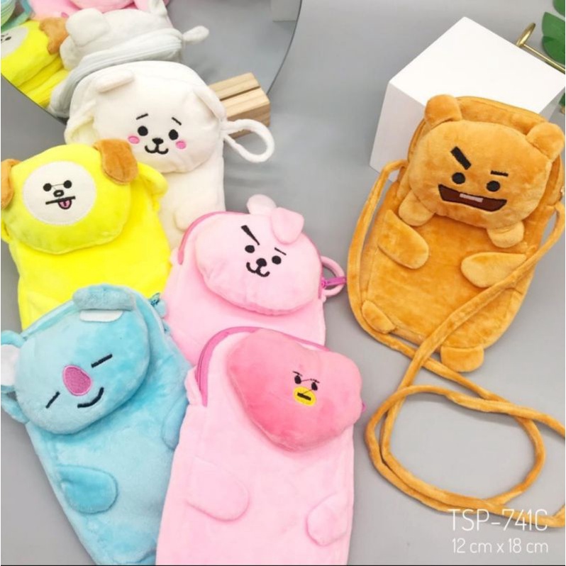 Bt21 Sling Bag Bts Crossbody Bag Tas Selempang Bt21 Model Boneka dengan 1 pocket