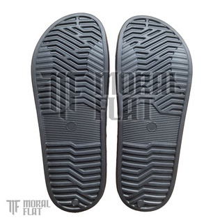 Sandal Slop Casual/Unisex-Moral Flat-All Black Slim Series-Hitam-36 SOL TEBAL