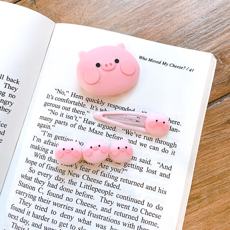 Holiday Casual Women Hair Accessories Cute Plastic Pink Pig Hair Clip for Women