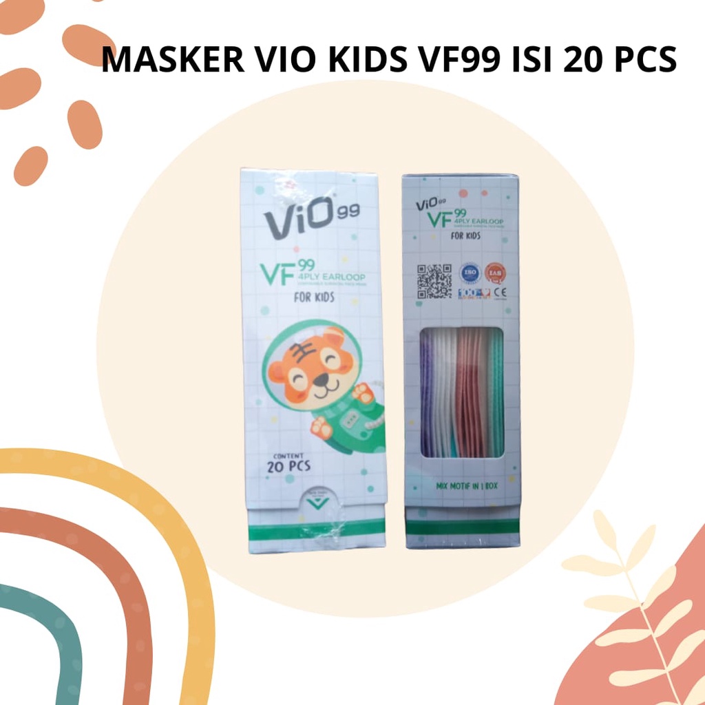 MASKER ANAK VIO VF99 EARLOOP ISI 20PCS