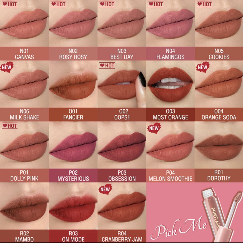 PINKFLASH Lasting Matte Waterproff Soft Lipcream Lembut Lipstick Tahan Lama Long Lasting Lipstik Pink Flash