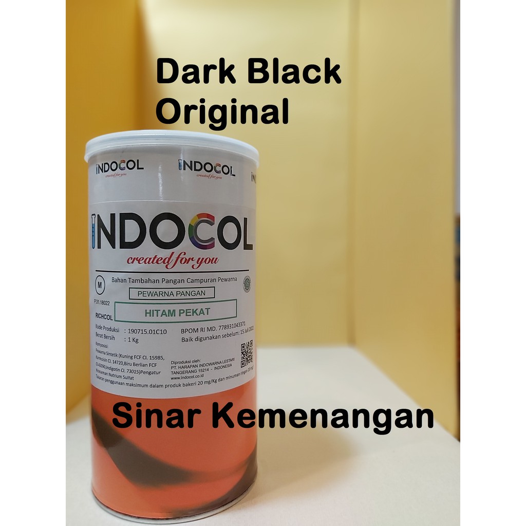 

Pewarna makanan INDOCOL Original Dark Black / Hitam Pekat, 1 kg