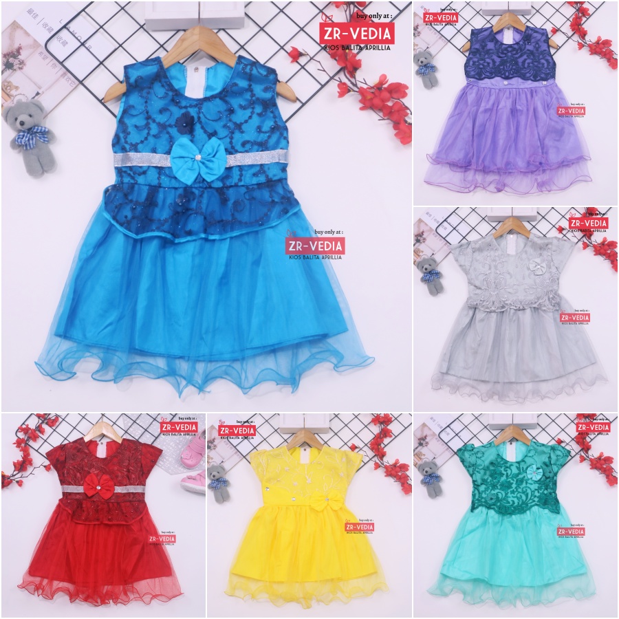 Gaun Baby Bella Uk. 6-18 Bulan / Dress Bayi Murah Baju Perempuan Gaun Pesta Anak Cewek Princess Kids