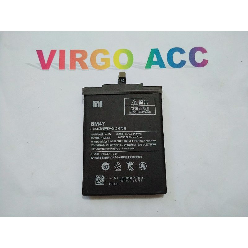 Batre Baterai Xiaomi Redmi 3/4x BM 47 Original Battery Hp