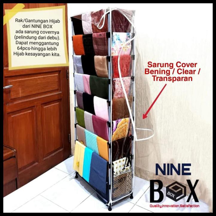 Rak Hijab / Lemari Gantung Jilbab / Rak Jilbab With Dust Cover