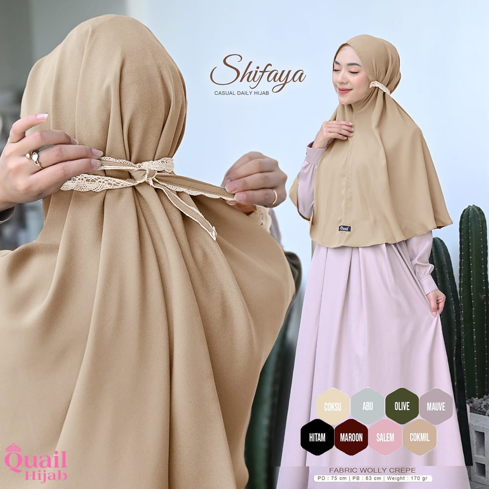 RESTOKK SHIFAYA ORIGINAL QUAIL HIJAB | JILBAB SERUT SYARI | QUAIL HIJAB | ORIGINAL TANGAN PERTAMA