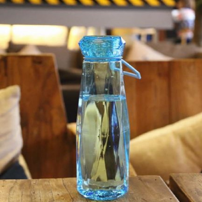 H73 Botol Minum Unik Diamond Kristal 550 ml - Botol Minum-BIRU