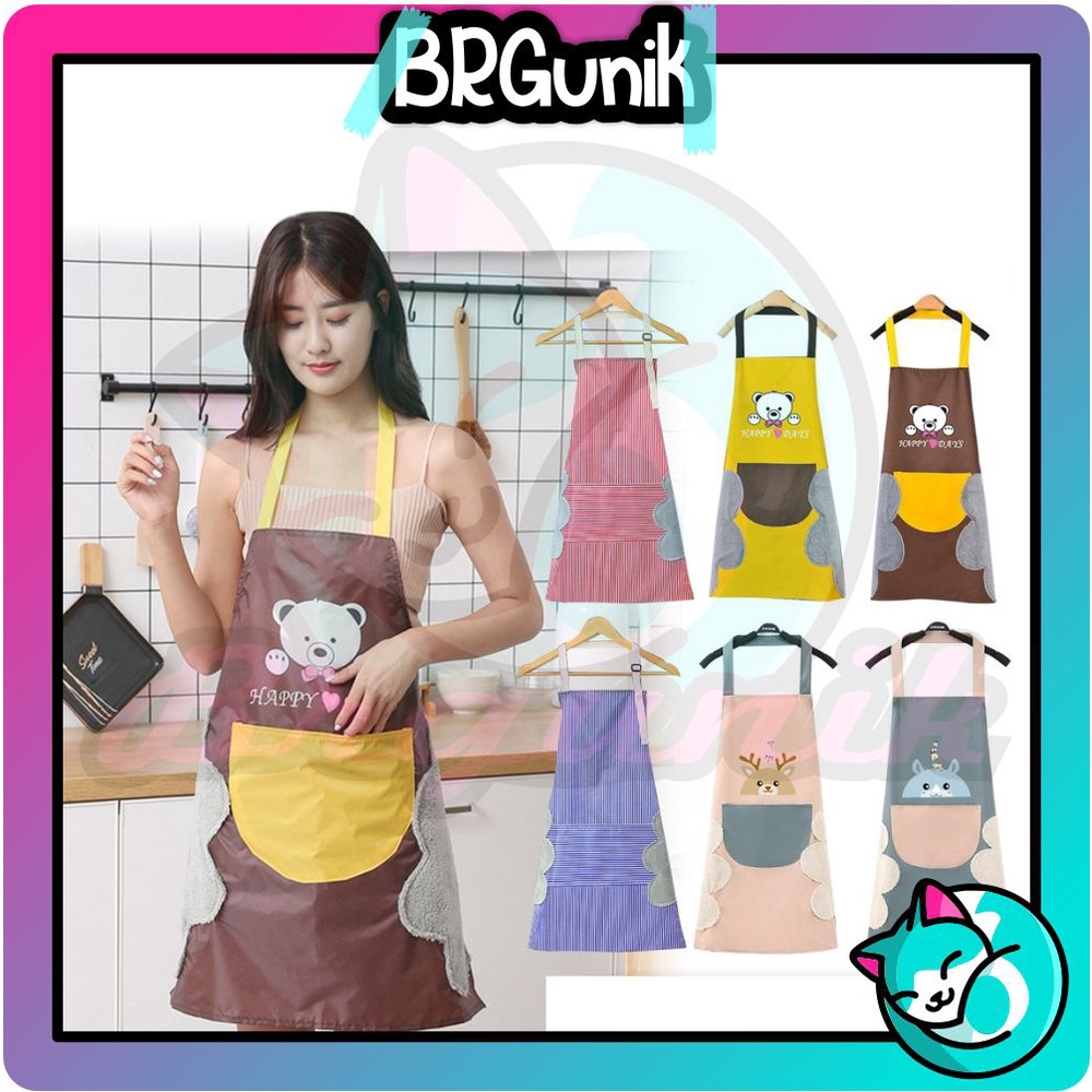 BRGUNIK Celemek Masak Penutup Memasak Dapur Oxford Cloth Apron Tahan Air Dan Tahan Minyak R394