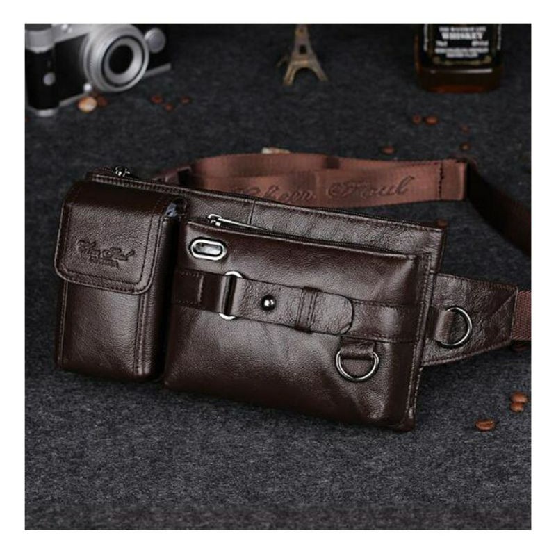 Tas pinggang kulit pria Import Tas sepeda