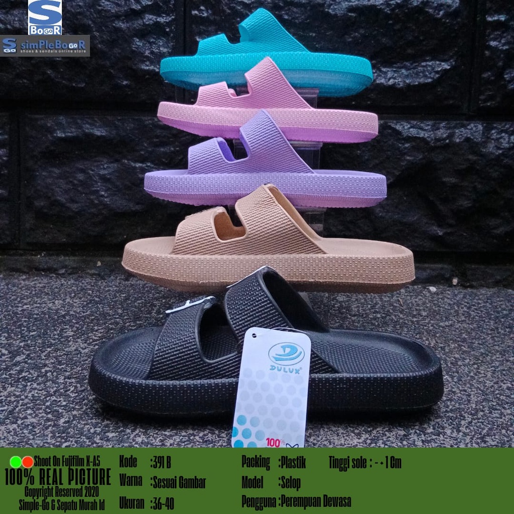 sandal slop wanita dewasa terbaru motif gesper model 391B 36-40