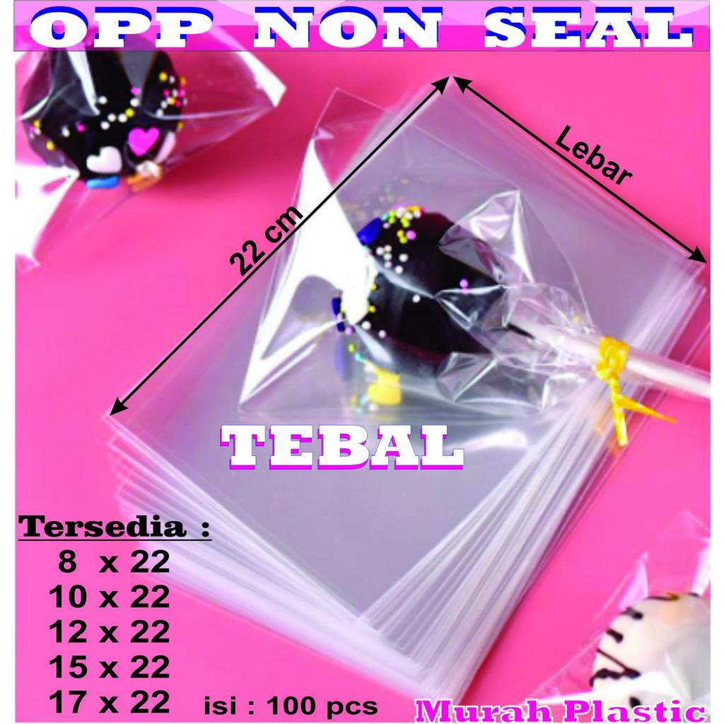 Plastik OPP TEBAL TANPA LEM 8X22 10X22 12X22 15X22 17X22 ISI 100 PCS