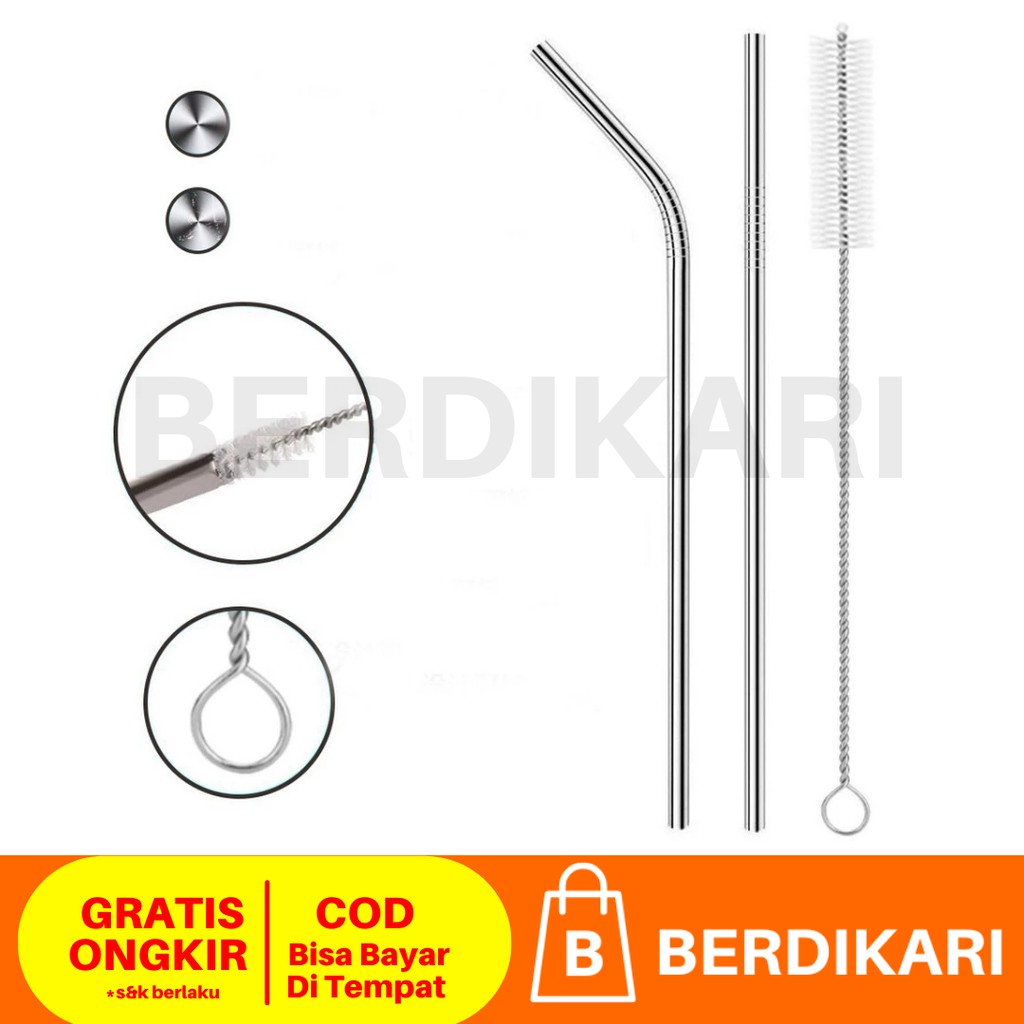 Sedotan Stainless Steel 1 set