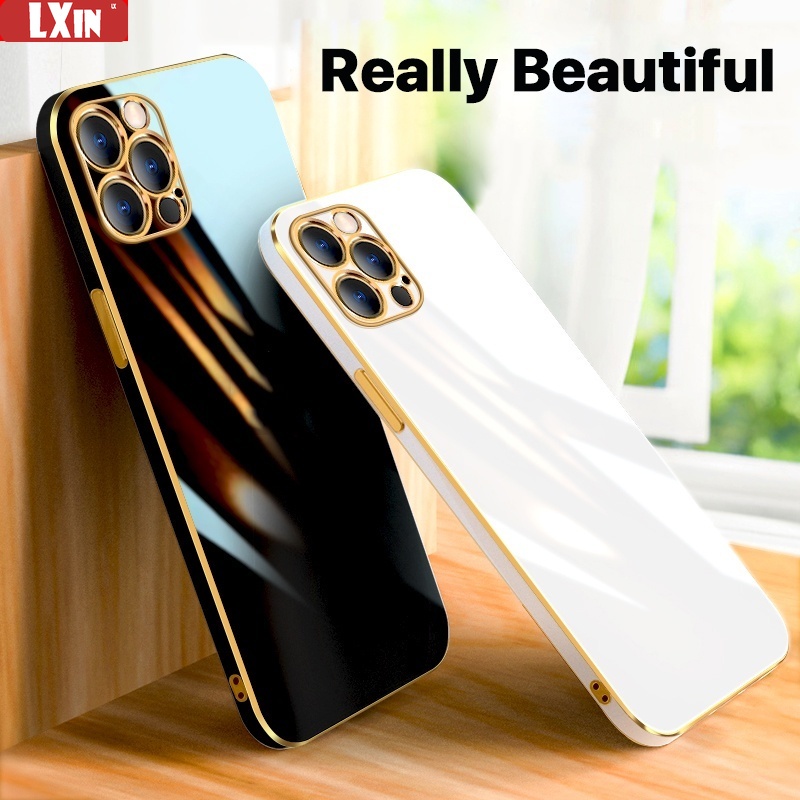 Casing Soft Case Silikon 6D Untuk iPhone 13 Pro Max Xs Max 6 Plus 6S 7 8 Plus