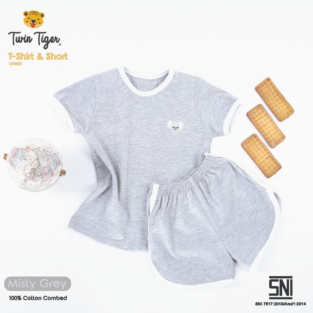 Twin Tiger Baby - Setelan Kaos Anak Baju retro tshirt and Short 0 - 5 tahun