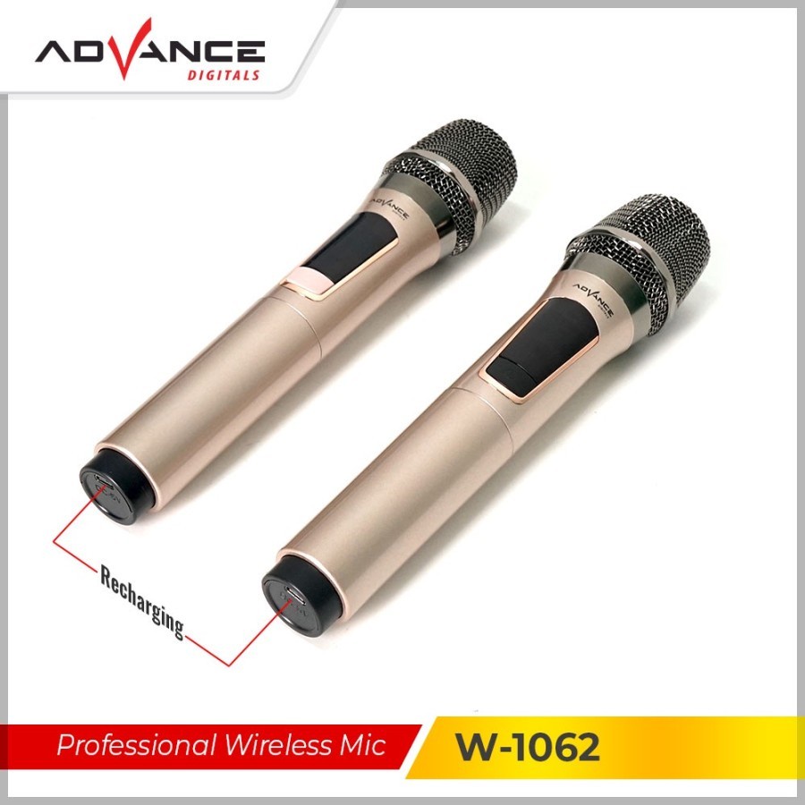 ADVANCE W1062 Dual Mic Wireless Profesional Microphone + amplifier