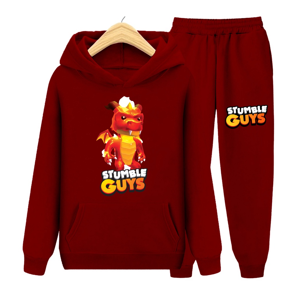 YMF - Setelan Sweater Hoodie Stumble Guys | Anak-Remaja ( SET Hoodie - Inferno Dragon )®