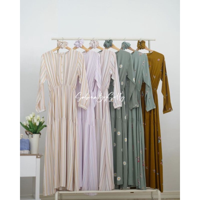 MURAAAH ...NAOMI DRESS SABINA BY SELLY (free ikat rambut/scrunchie) , homedress , gamis rumah , dail