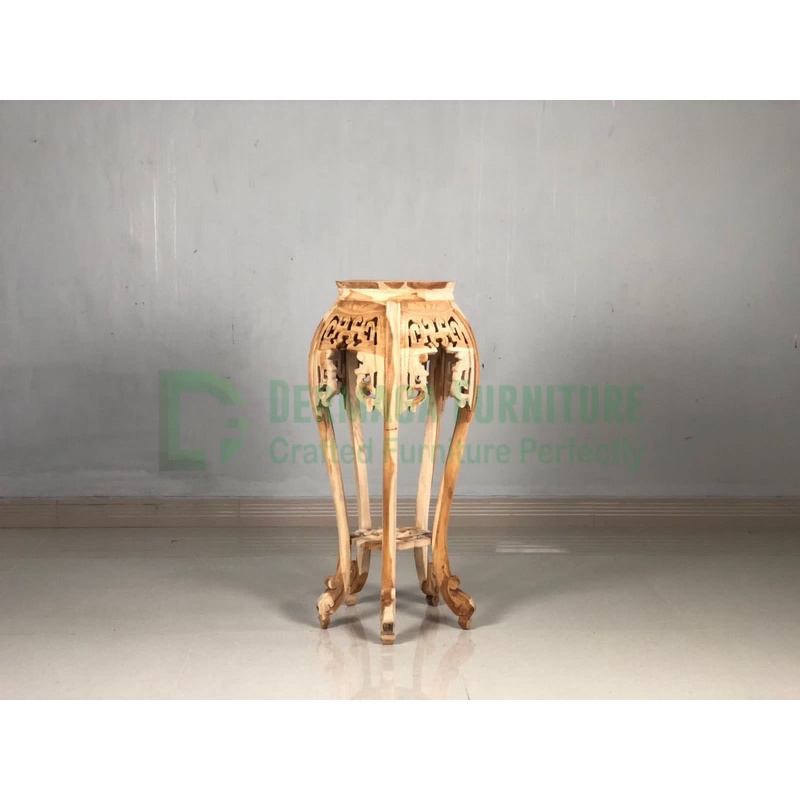 MEJA CUMI TINGGI KAYU JATI MEJA VAS PELAMINIAN DEKORASI PELAMINAN FURNITURE JEPARA