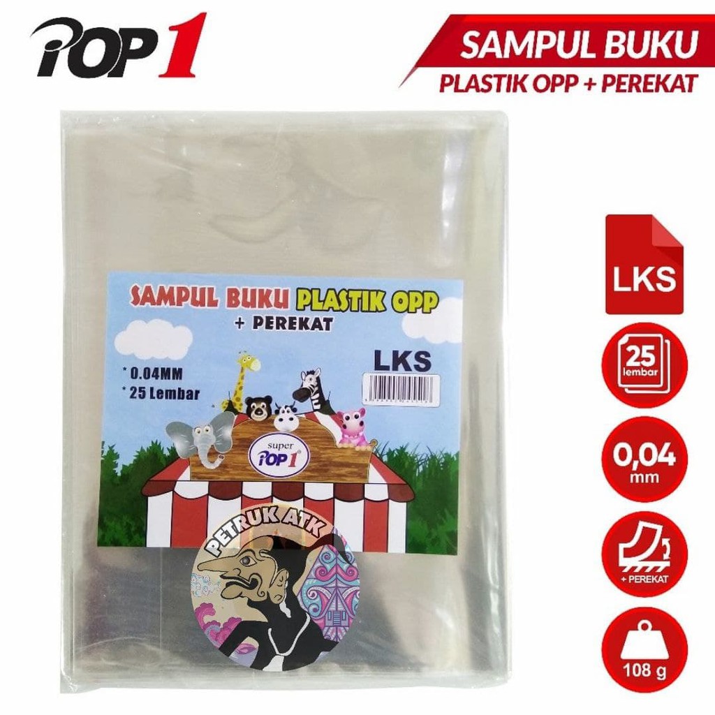 

[PAK] POP1 SAMPUL BUKU PLASTIK LKS + SEAL SEALKING OPP LEM PEREKAT ISI 25 LEMBAR