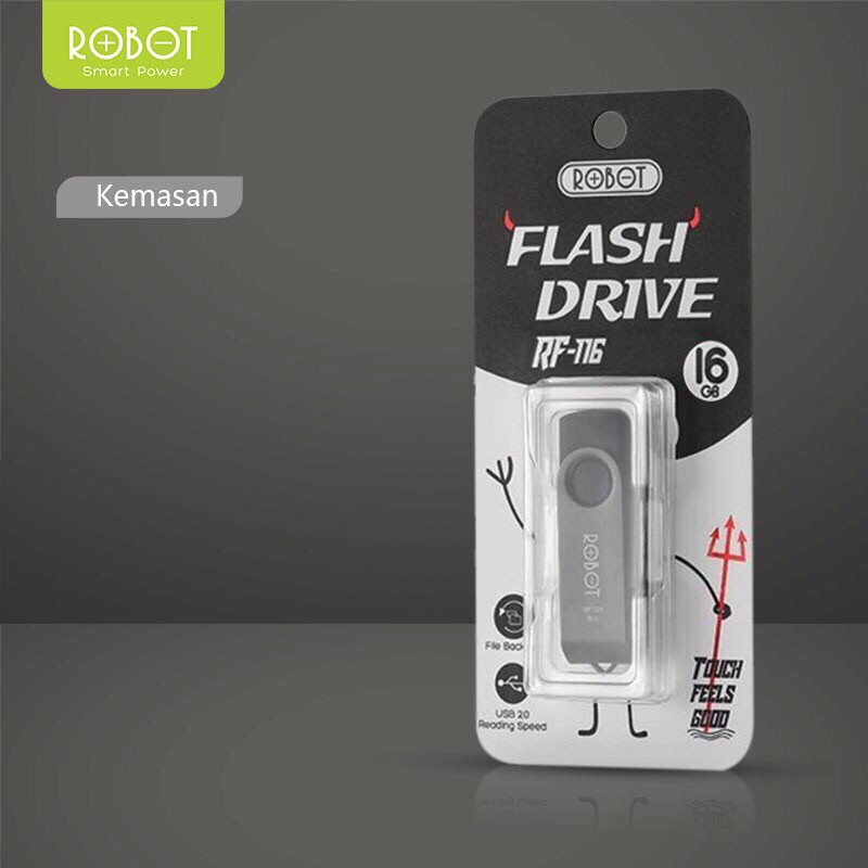 ROBOT RF116 16GB Flashdisk FlashDrive USB Drive Original - Garansi Resmi 1 Tahun