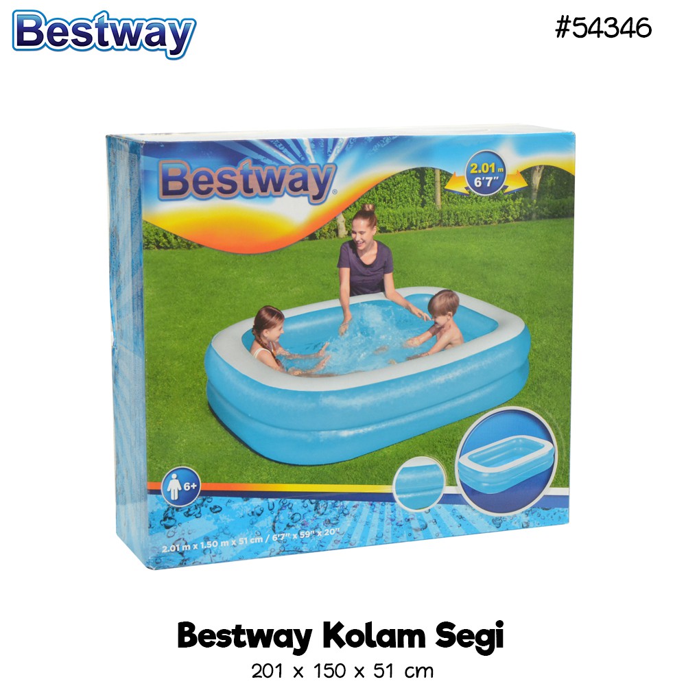 Bestway Kolam Segi / Kolam Main Anak / Kolam Renang Anak Ukuran 201X150X51 CM