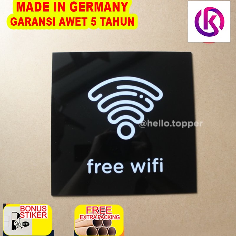 

Promo Sign Free Wifi Acrylic Modern 20x20| Sign Board Acrylic