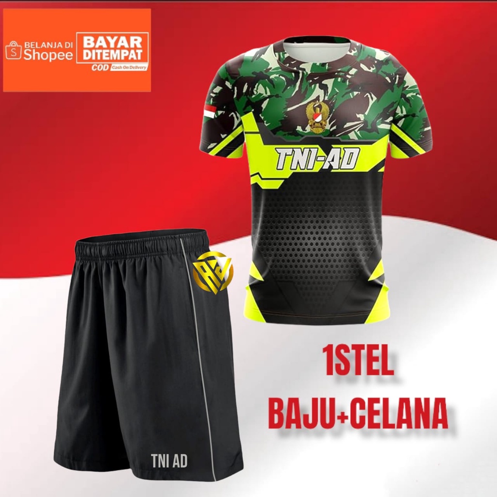 BAJU OLAHRAGA TNI AD FULLPRINT TERBARU/SETELAN OLAHRAGA TNI AD FULLPRINT TERBARU/CELANA OLAHRAGA TNI