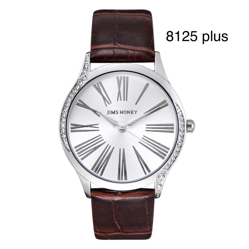 Jam Tangan Wanita Promo Jimshoney 8125 8125plus Watch Analog Jims Honey Sale Jam Murah bahan Kulit-8125plus brown