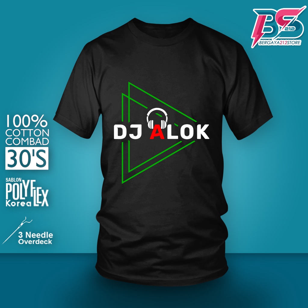 Baju Kaos Distro DJ ALOK  Cotton Combed / Kaos Unisex T SHIRT Logo DJ Musil EDM Remix
