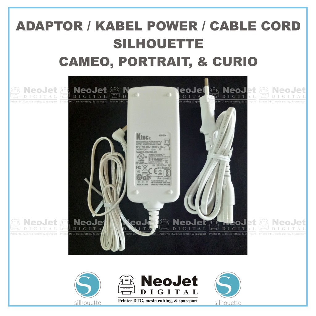 

Adaptor Kabel Power Cord Silhouette Cameo Portrait Curio Putih White Sparepart Mesin Cutting Cameo